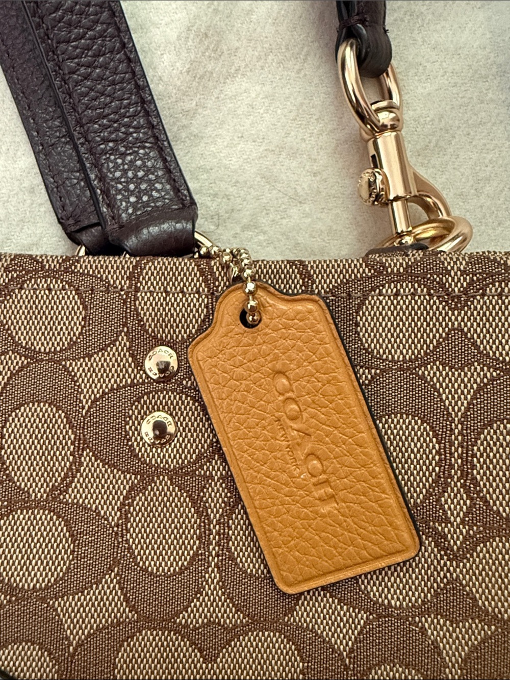 COACH Dempsey Tote Bag 40 In Signature Jacquard With Stripe And Coach Patch - Picture 7 of 14